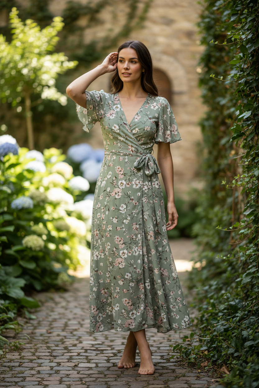 Sage Floral – Model natural pose