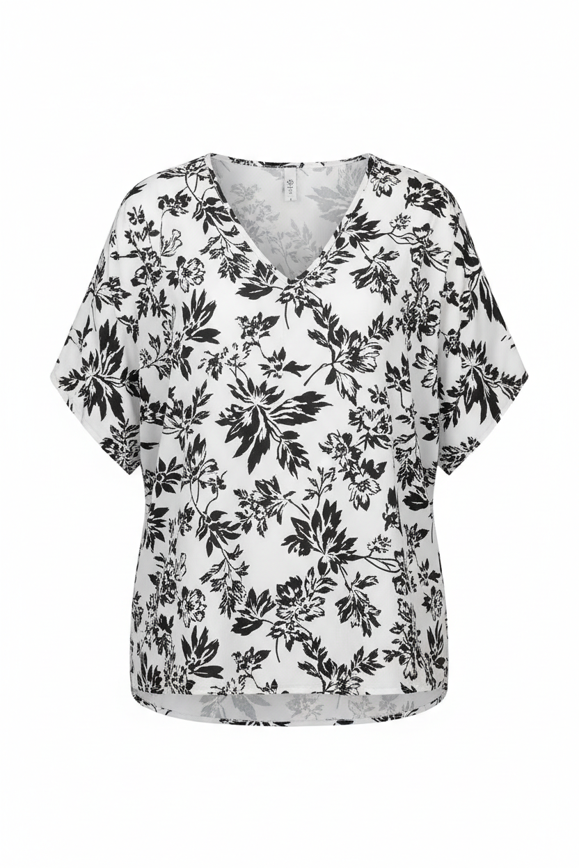 Black Floral – Front view on white background