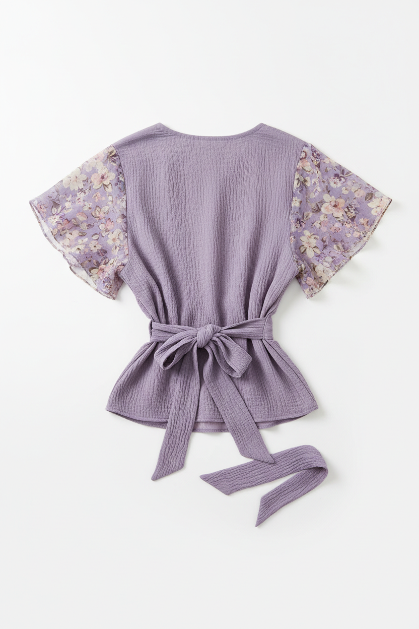Lavender Floral – Back view on white background