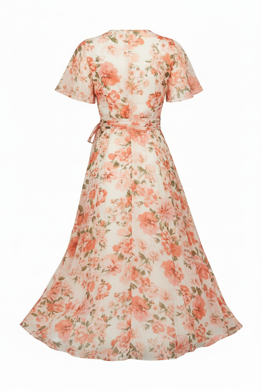 Ivory Floral - Back view white background