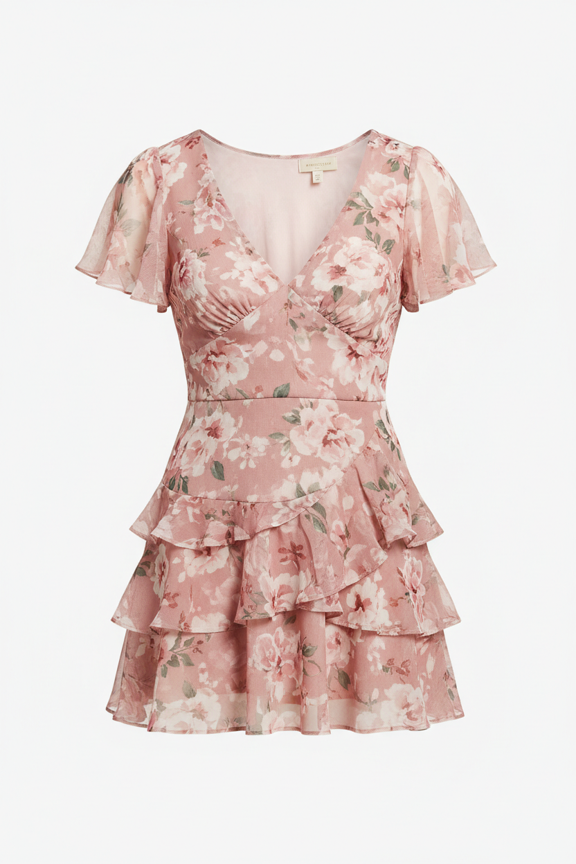 Dusty Rose Floral – Front view white background