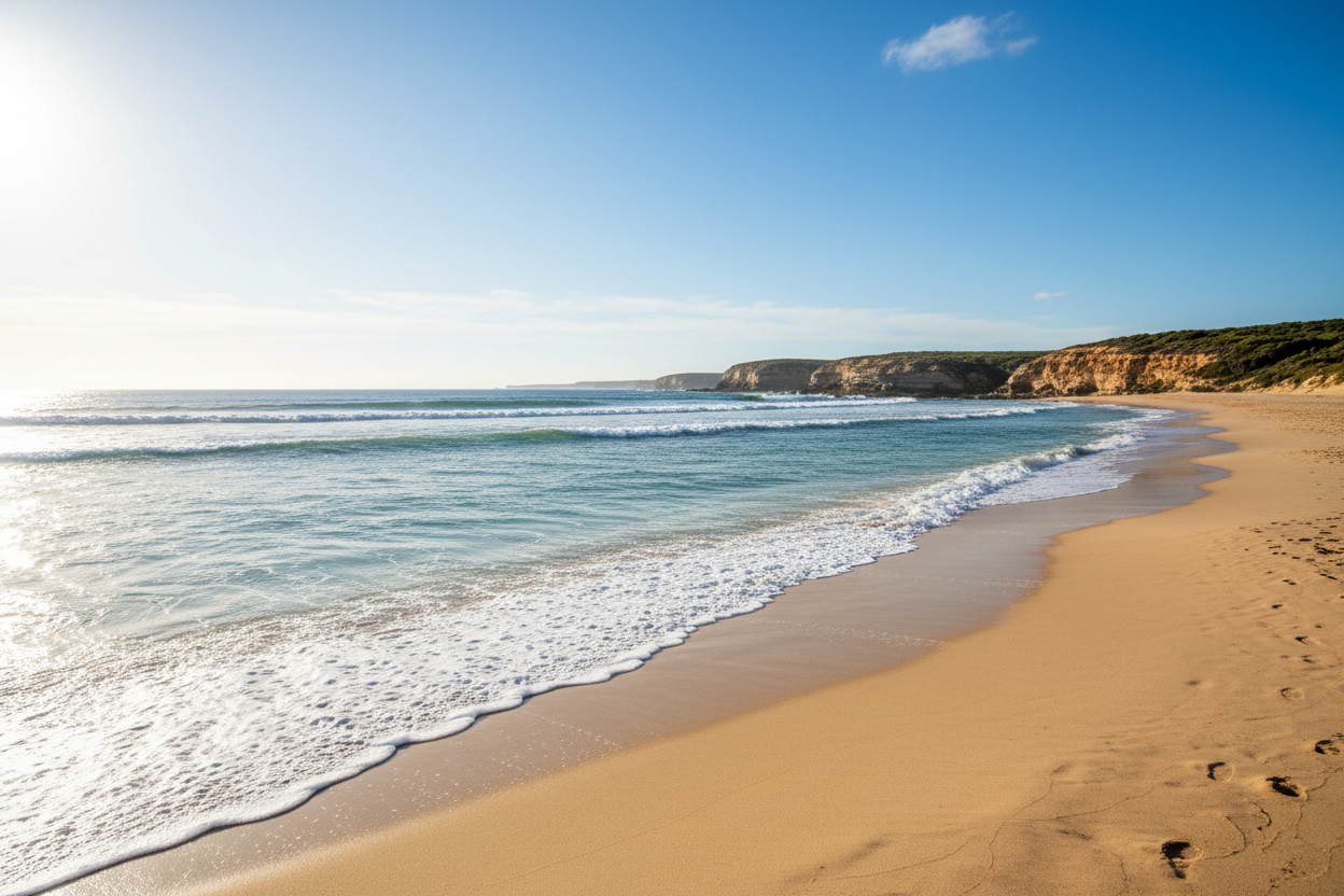 Sunny Beach with Ocean Waves
