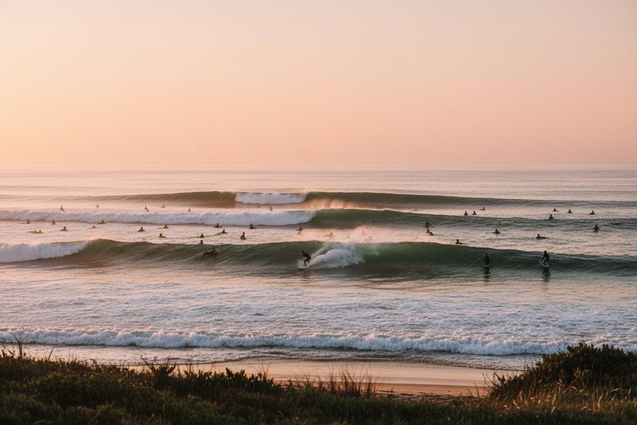 Ultra-wide Coastal Surf at Sunrise