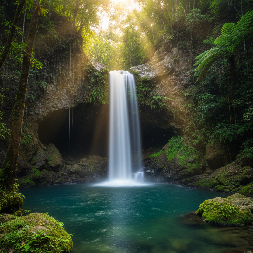Waterfall Cave Nature Photography