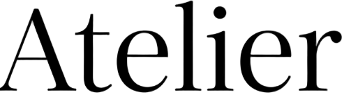 The word 'Atelier' in black text on a white background