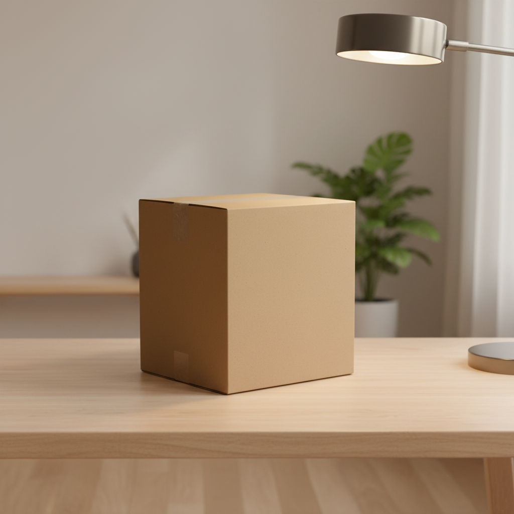 Cardboard Box on Desk