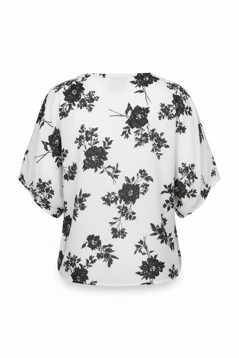 Black Floral – Back view on white background