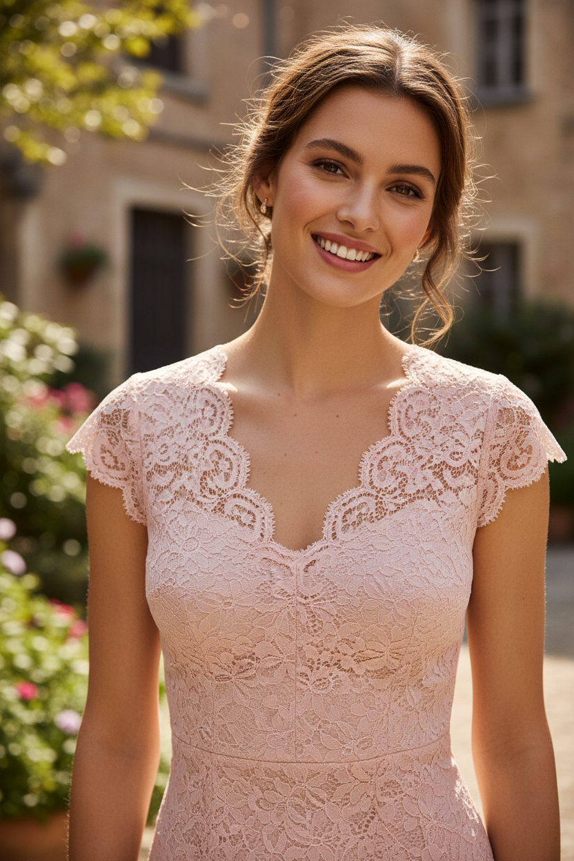 Soft Pink – Female model smiling naturally