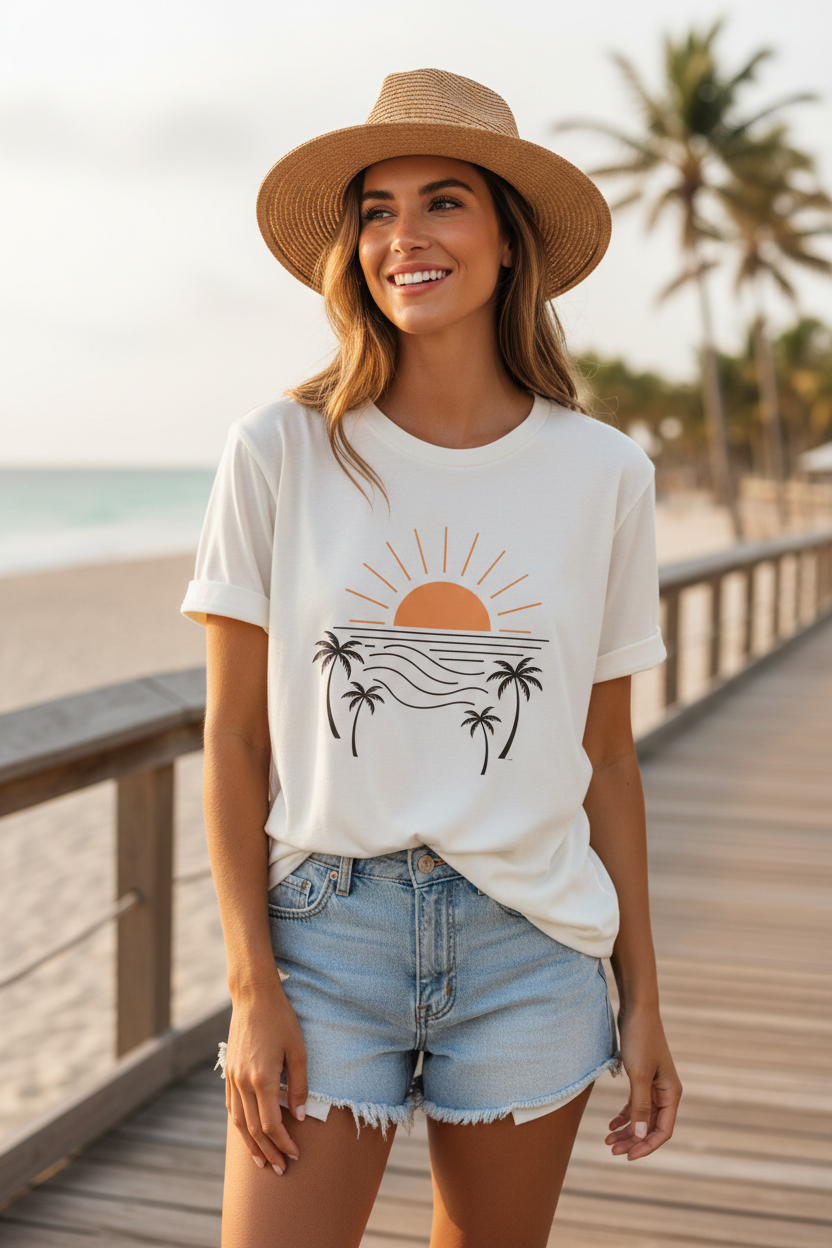 Ivory Graphic – Female model smiling naturally