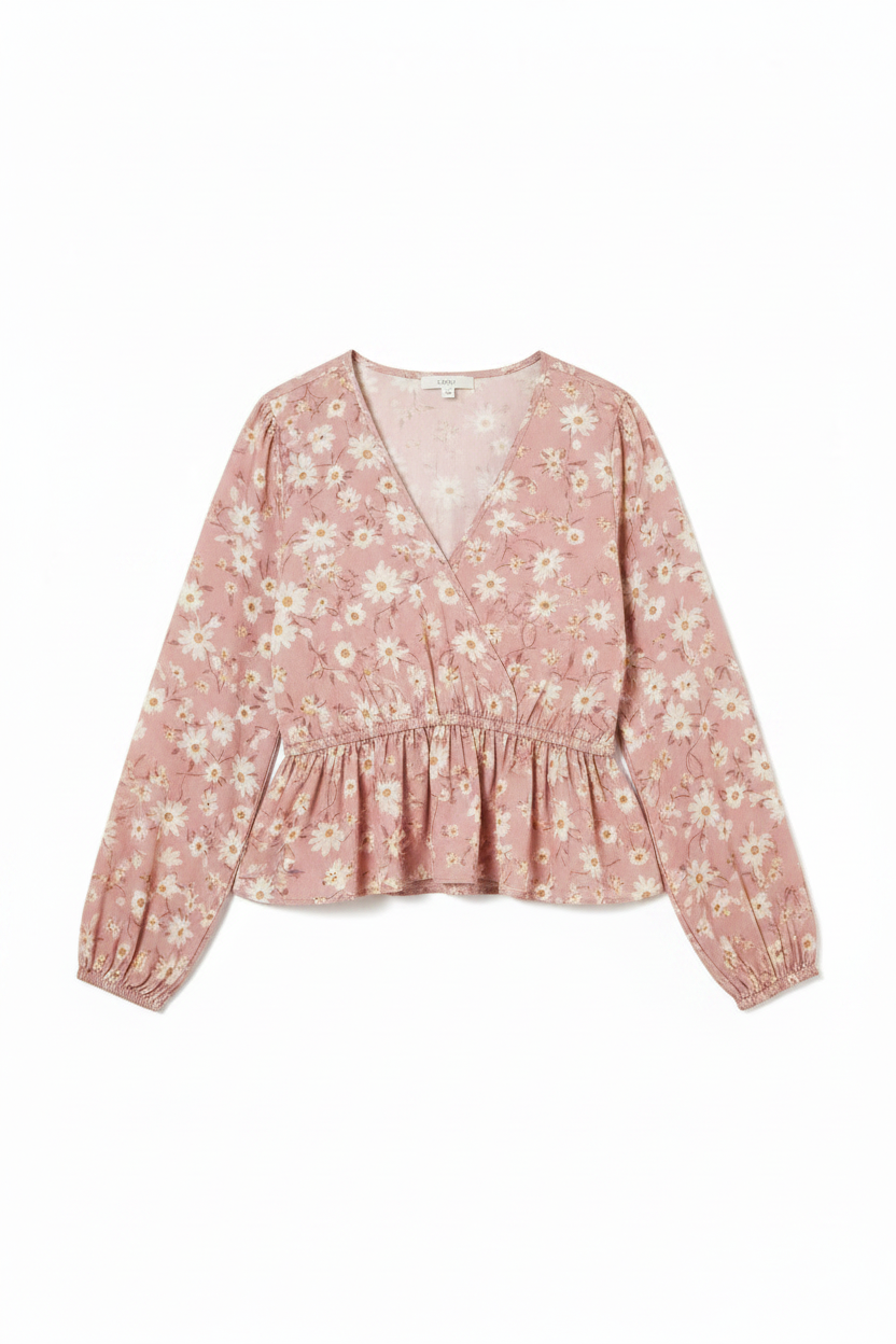Dusty Rose Floral — Front view on white background