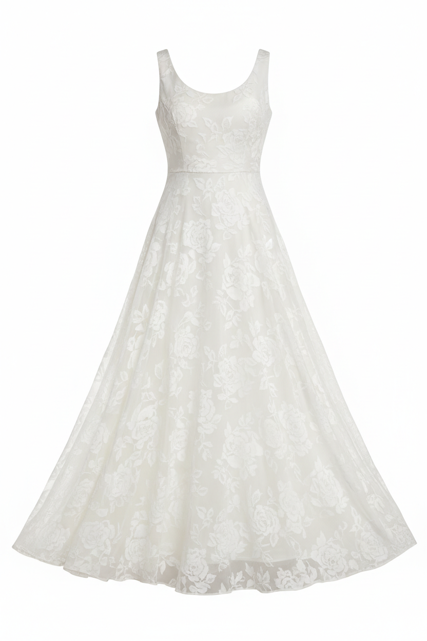 Ivory Floral – Front view on white background