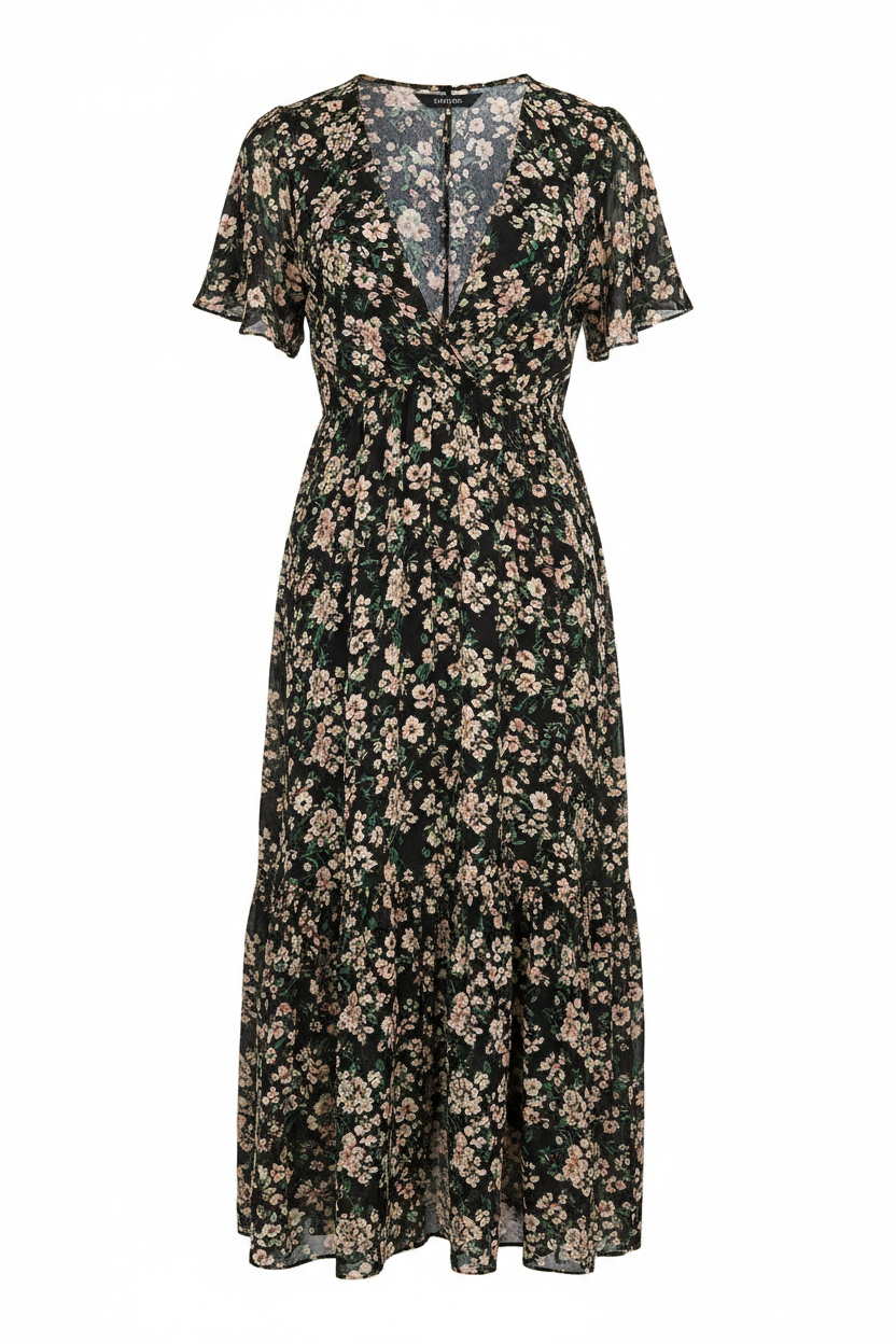 Black Floral – Front view on white background