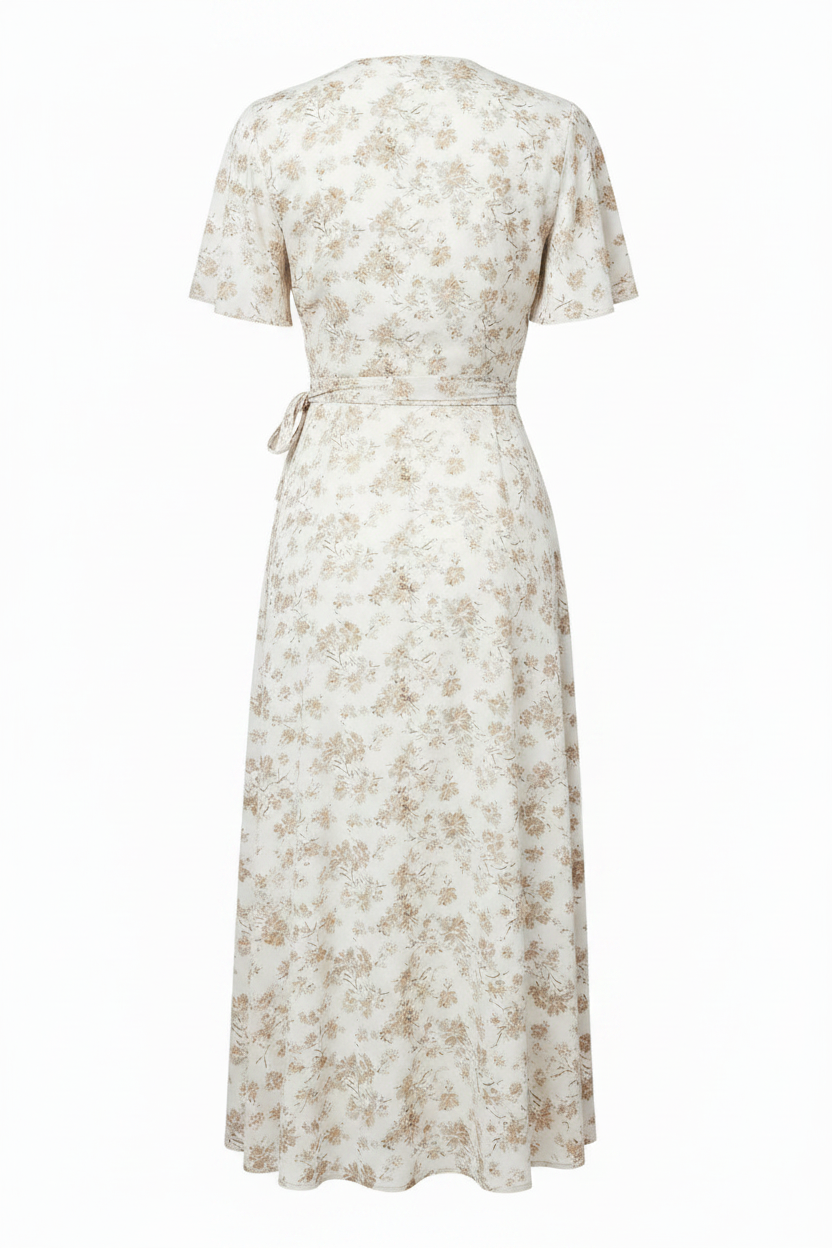 Ivory Floral – Back view white background