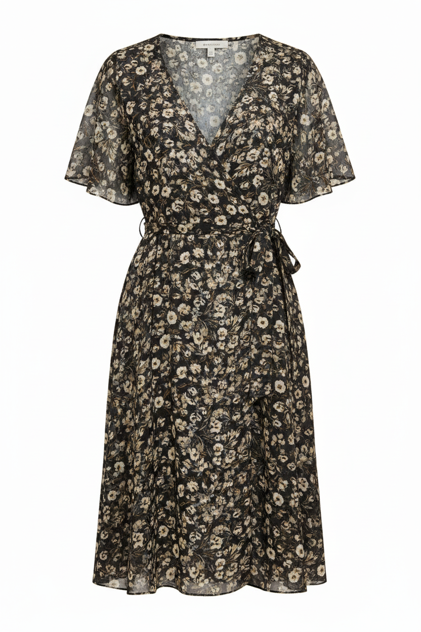 Black Floral – Front view on white background