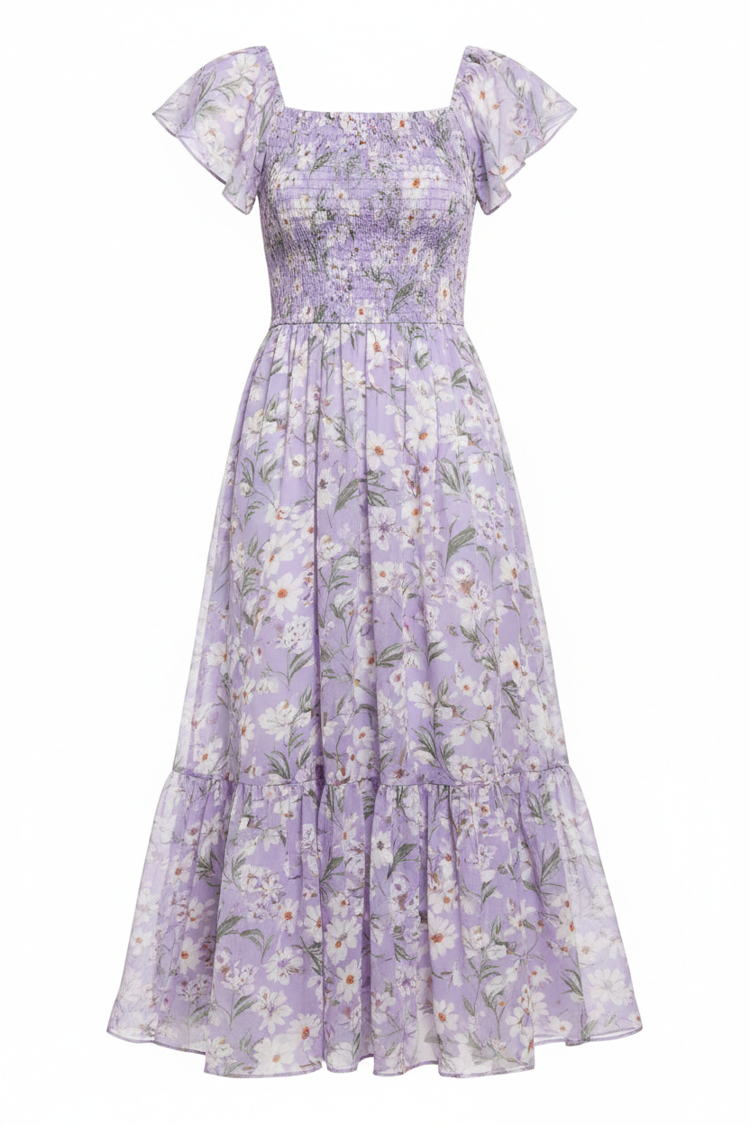 Lavender Floral - Front view white background