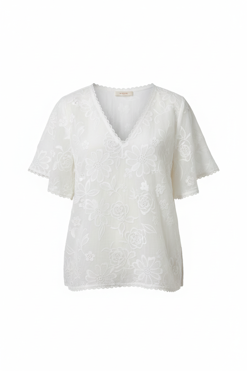 Ivory Floral – Front view on white background