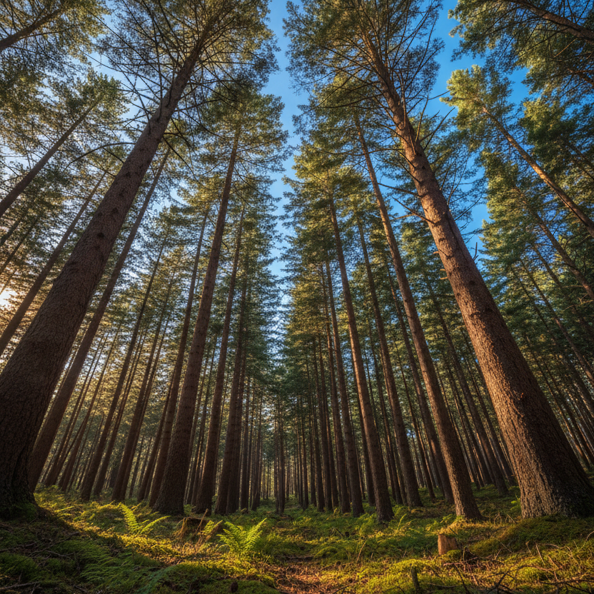 Towering Pine Forest Canopy