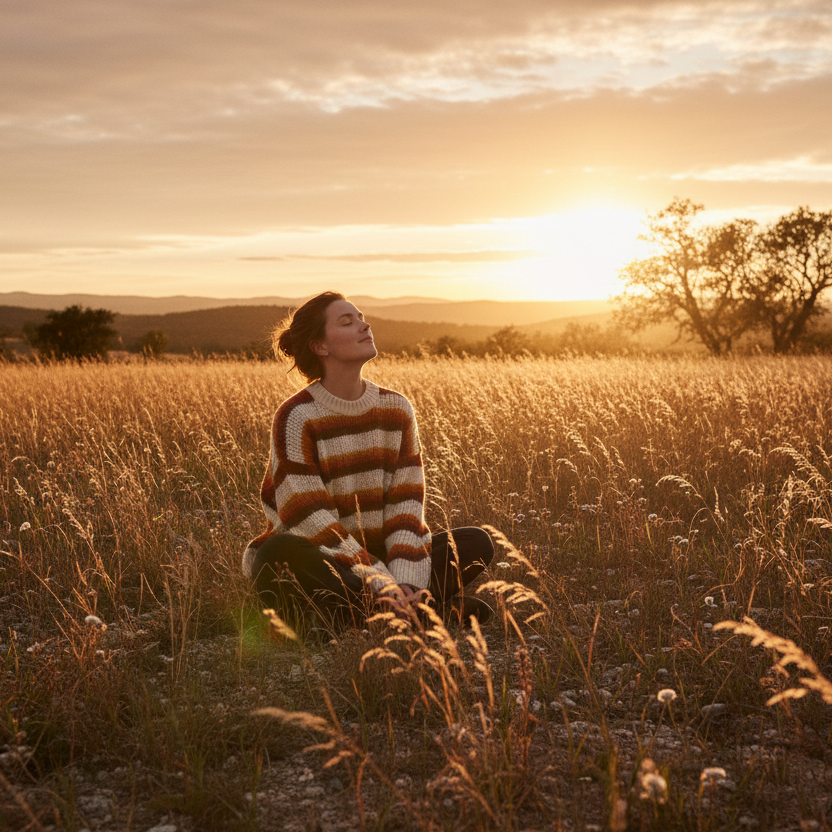 Woman in Knit Sweater